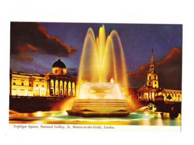 Postkarte - Trafalgar Square National Gallery St Martin In The Fields London