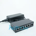 DSLRKIT 7 Ports 4POE 1SFP Gigabit Ethernet Passive PoE Switch Injector 24V 72W