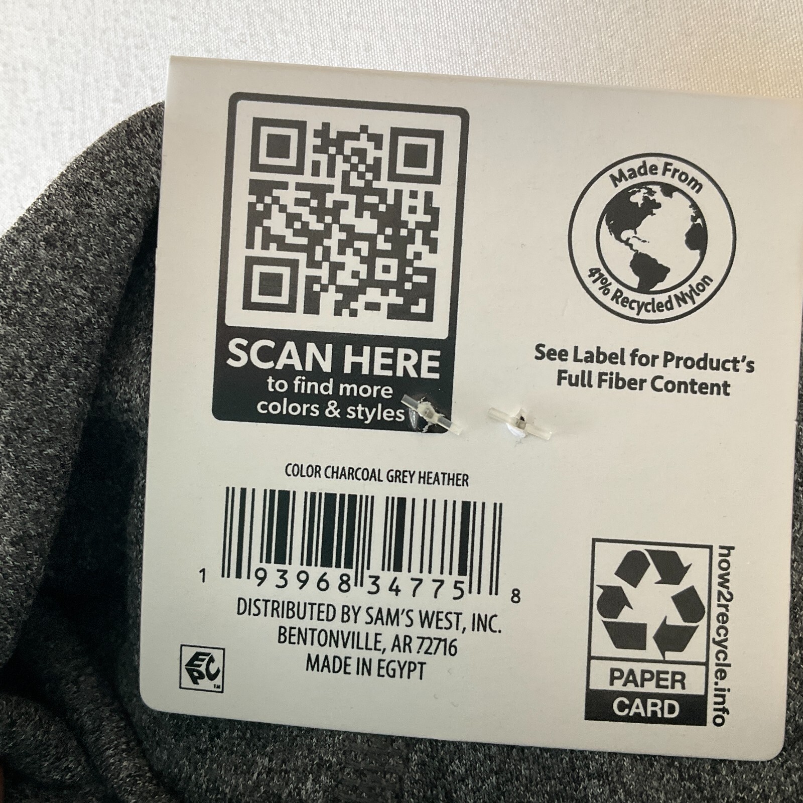 Members Mark Ankle Leggings Womens Size M Black Gray High Rise Stretch 2 Pair