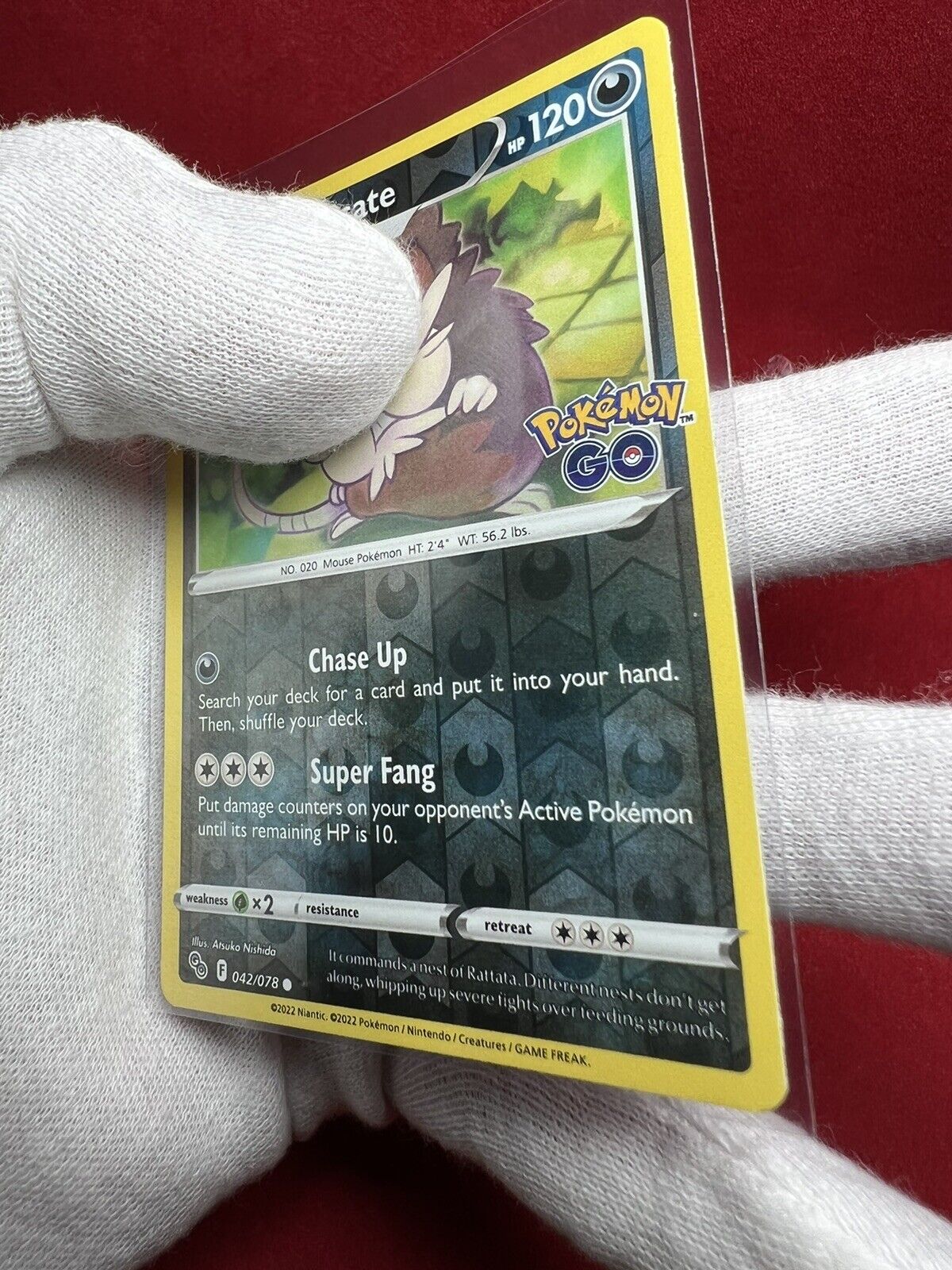 Pokémon TCG Alolan Raticate Pokémon GO 042/078 Regular Common Card