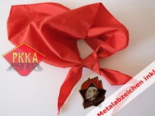 NEW Rotes Halstuch + ABZEICHEN Pioniertuch Pionierhalstuch Jungpionier UdSSR DDR