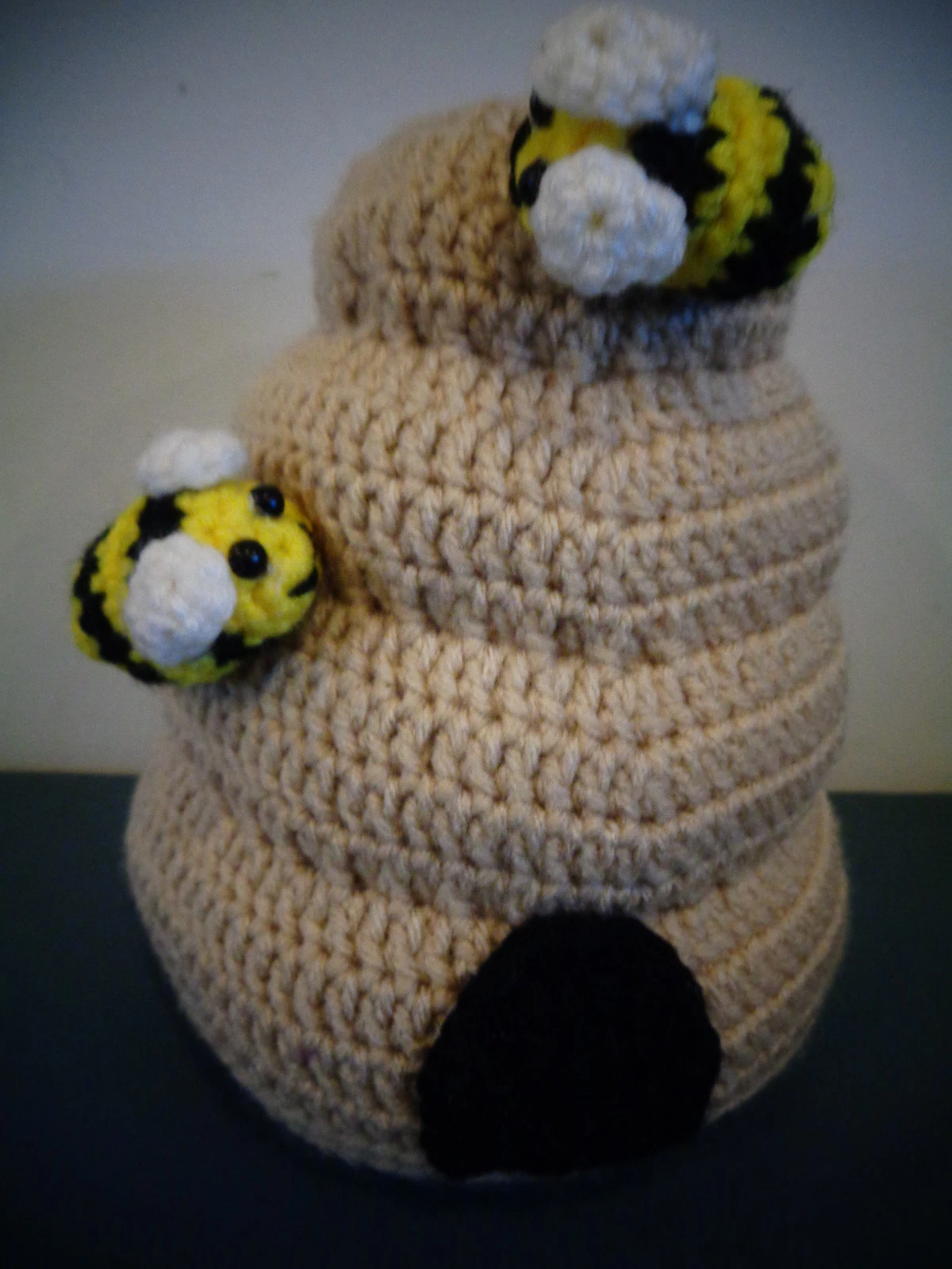 HAND MADE PLUSH CROCHET BEEHIVE WITH BEES