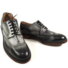 DOUCAL'S 🇮🇹 MAN'S GREY LEATHER COMFORT OXFORD SHOES 41 SIZE