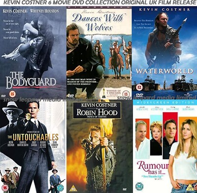 KEVIN COSTNER 6 MOVIE DVD COLLECTION ORIGINAL UK FILM RELEASE BRAND NEW ...