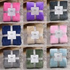 Cuddly Solid Soft Warm Flannel Throw Sofa Bed Blanket Flannel Rug All Size