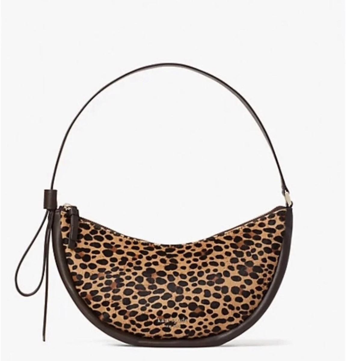 早期完売★Kashiko★Leopard Print Shoulder Bag Khaki★大人気 NWT Kate Spade Smile Shoulder Bag Leopard Calf Hair Cheetah