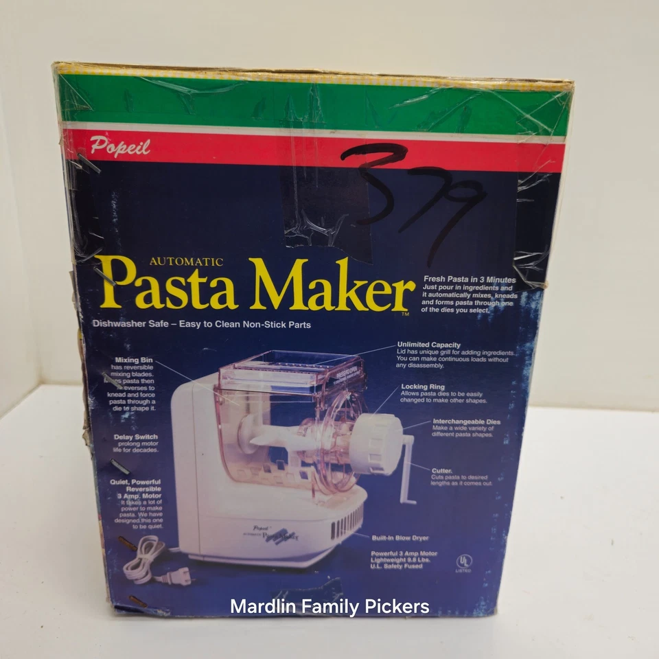 Popeil Automatic Pasta & Sausage Maker 12 Dies w/ Dryer Vintage As Seen On TV - Image 4 of 4