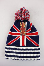 union jack bobble hat woolly mens womens knitted winter warm british flag size