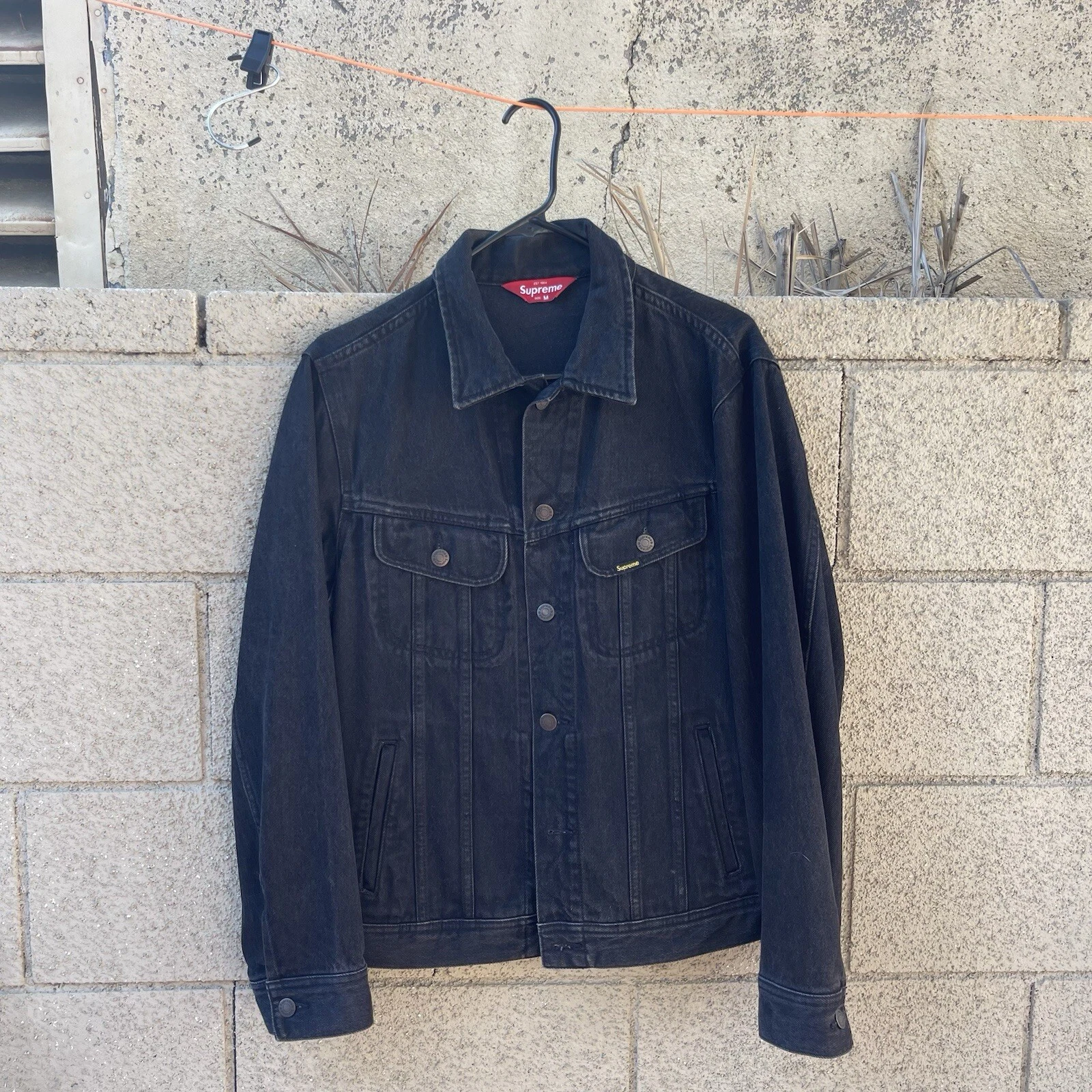 Veste en jean noir Supreme 2017