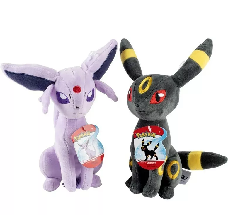  Pokemon 8 Espeon & Umbreon Plush 2-Pack - Officially Licensed  - Eevee Evolution - Add to Your Collection! Quality & Soft Collectible  Stuffed Animal Toy - Great Gift for Kids, Boys