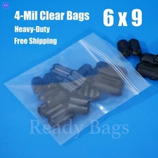 6" x 9" Clear Zip Lock Bags Plastic 4Mil HEAVY-DUTY Reclosable Grip Seal Baggies