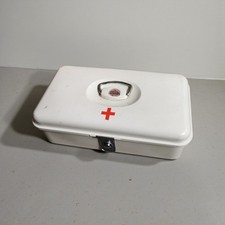 Ancienne Trousse De Secours Hollandaise Brabantia Vintage Métal Blanche Holland 