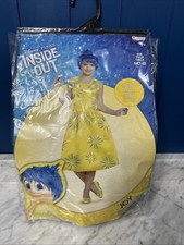 NEW DISNEY PIXAR INSIDE OUT JOY DRESS WIG DELUXE COSTUME SIZE MEDIUM 7/8 CHILD
