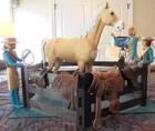 Marx Johnny West Series Corral #2, Jane, Janice, Josie, Horse, Accessories, Gear