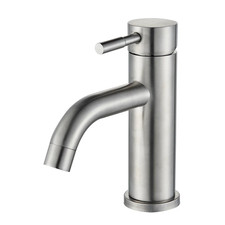 Matte Black Bathroom Basin Faucet Deck Mounted Short Hot and Cold Water Mixer Ta