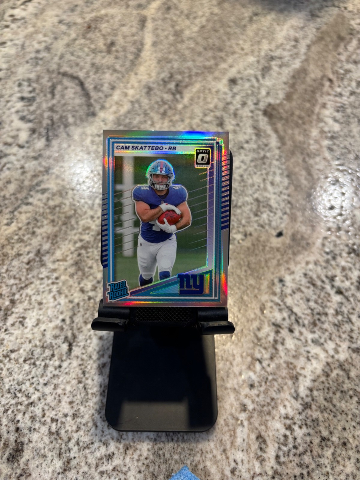 2025 Panini Donruss Rated Rookie Cam Skattebo #302 Optic Preview Silver Prizm