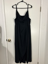 SCOMCHIC Black Cowl Neck Sleeveless Long A-Line Dress, Size 2XL