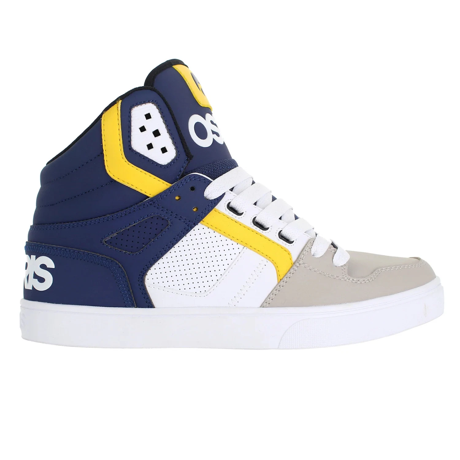 Osiris Mens Clone High-Top Skate Shoes White/Navy/Tan
