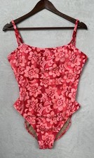 Vintage 90s Leilani Floral Hawaiian One Piece Swimsuit Sz 16 Padded Vibrant