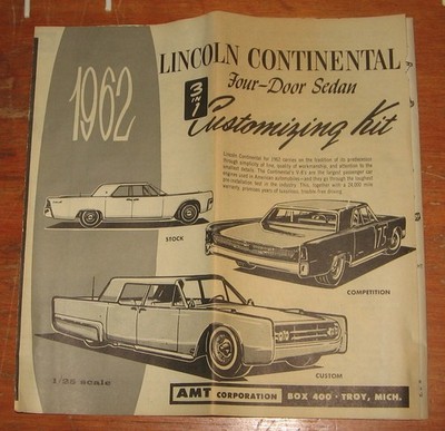 希少！激レア！当時物！amt '62 Continental 3IN1 AMT 1962 Lincoln Continental Hardtop Kit K-422 Annual 3-in-1