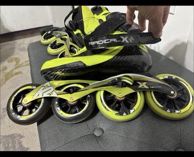 K2 Radical X Inline Skates ILQ-9 Pro HiLo 100/110 Neon Yellow/Black 4-Wheel