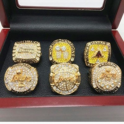 Kobe Bryant 6PCS Los Angeles Lakers Championship Rings Set With Box