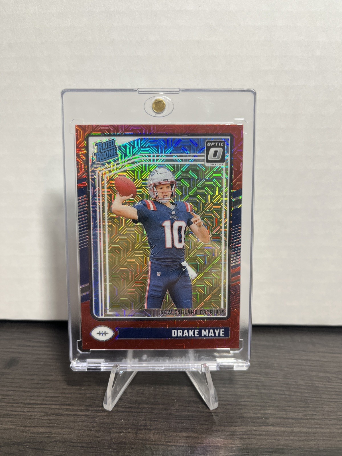 2024 Panini Donruss Optic - Rated Rookie Drake Maye #229 Red Mojo Prizm (RC)