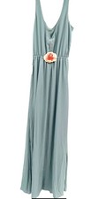 Show Me Your Mumu Dress Womens Large Blue Kendall Maxi Sleeveless Wedding Formal