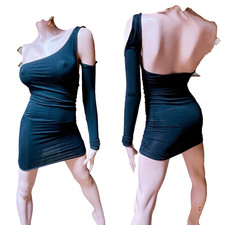 LBD Little Black Uni Sleeve Strapless DRESS S/M