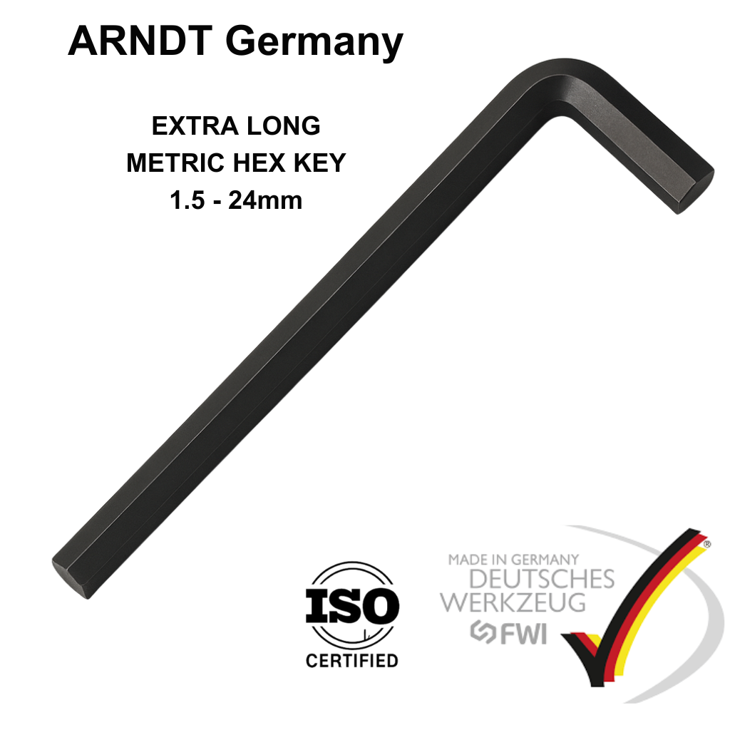 ARNDT EXTRA LONG Allen Keys Hex Keys METRIC CrV L-Shaped Allen Wrench 1.5–24 mm
