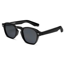 Retro Small Square Sunglasses for Men Women Thin Shades Slim Frames Intellectual