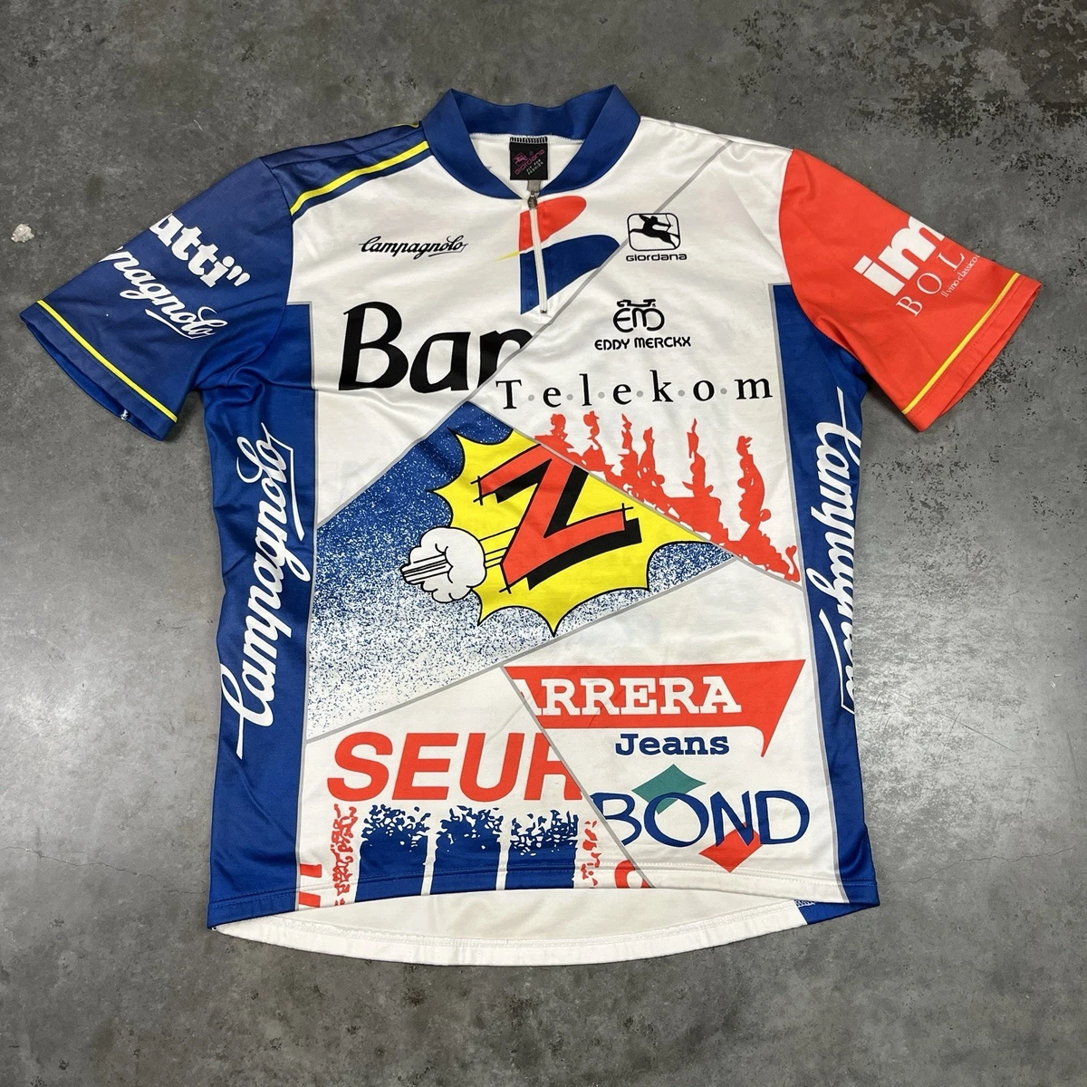 Maillot Cycliste Vintage – Giordana – Années 80 – À Pois – Polyester – XXL – Homme – Occasion