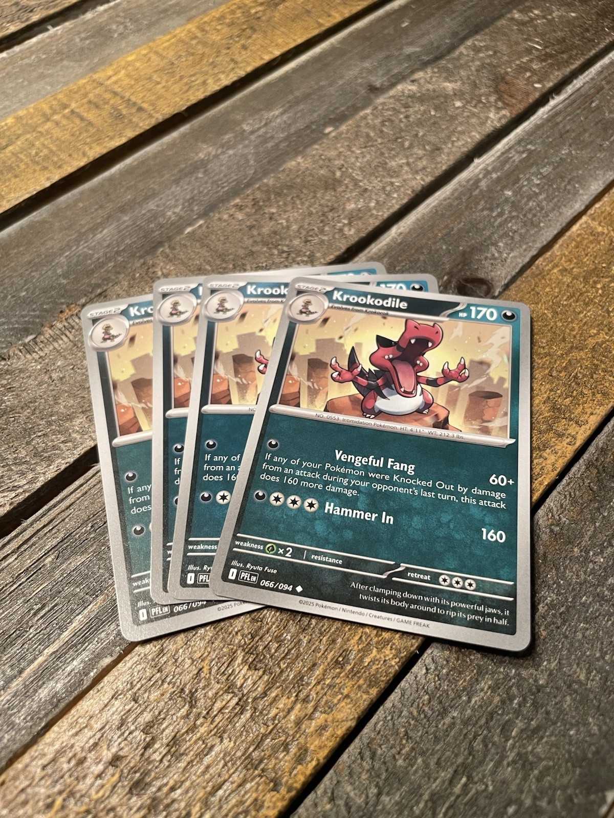 x4 Krookodile 066/094 - ME02 Phantasmal Flames PFL - Pokemon - NM/M English