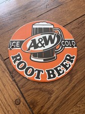 BONITO LETRERO DE PORCELANA REDONDO DE 6" CERVEZA RAÍZ HELADA A&W