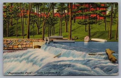 Pagenstecher Park Lake Luzerne NY Corinth Postcard N9