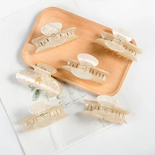 New Creative Design 8.6CM Cream-Coloured Letter Hair Clip Simple Acrylic Shark