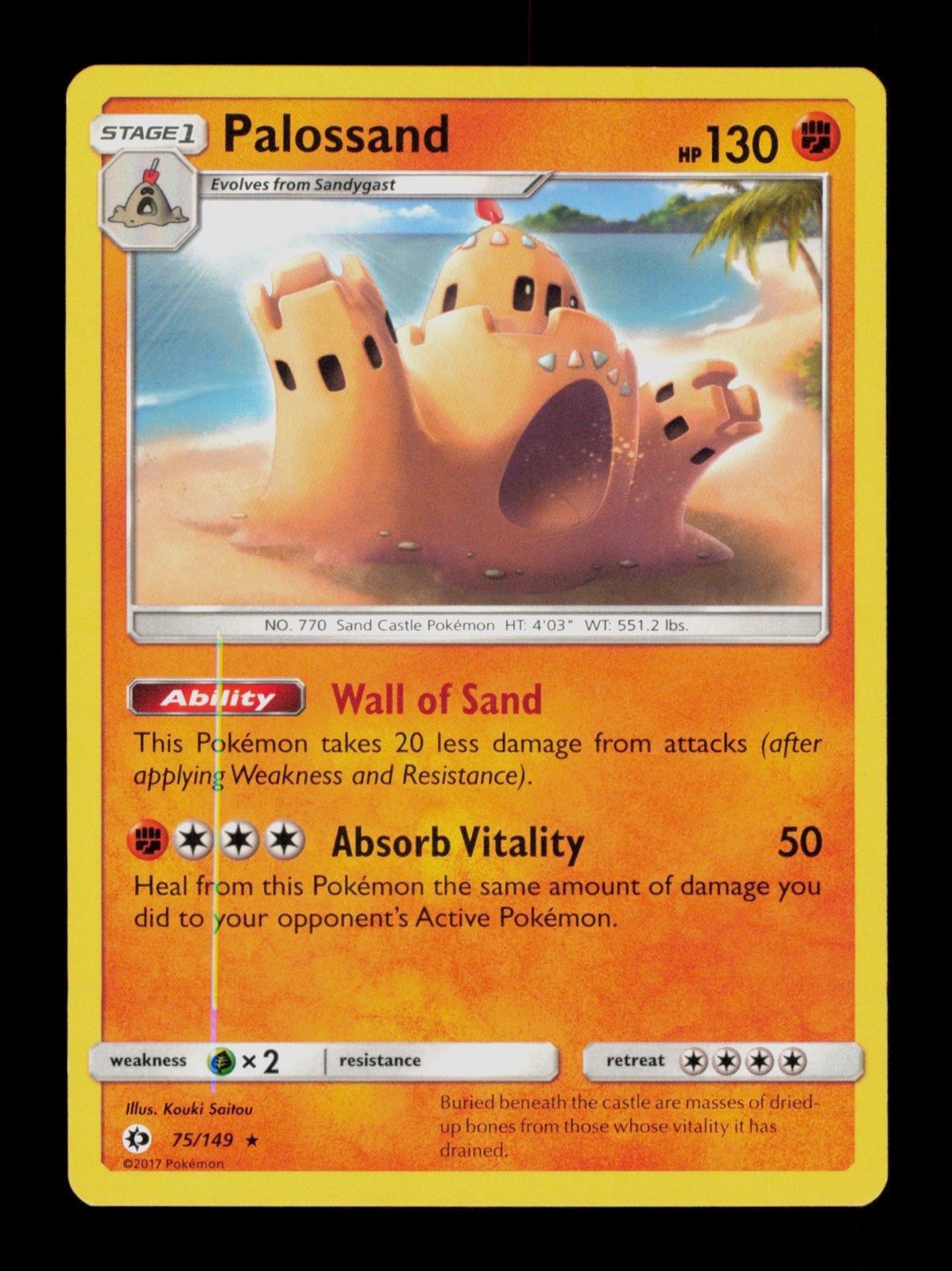 Palossand 75/149 Pokemon Sun&Moon Trading Card TC