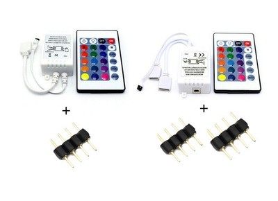 Led Controlle Box RGB Control Box + 24 keys IR Remote Controller For 3528 5050 12V LED ...