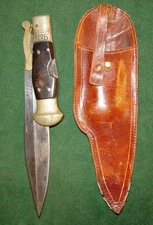 Antique Joseph Rogers No. 6, Folding Folding Swing Guard Bowie Knife with Sheath