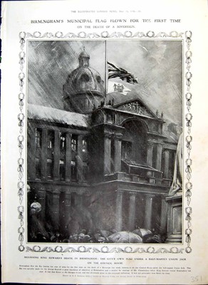 Alte Stadtflagge von Birmingham geflogen Death Sovereign St Pauls 1910 20.