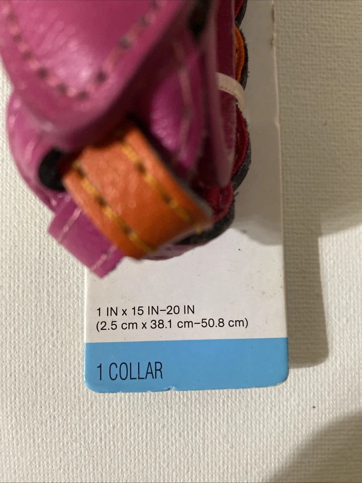 Boots & Barkley Leather Dog Collar - Large - Pink - New - Image 2 of 4