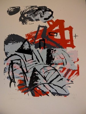 Anatal Lux ''Imaginäre Landschaft'' Siebdruck 60/100 signiert auf Offsetkarton