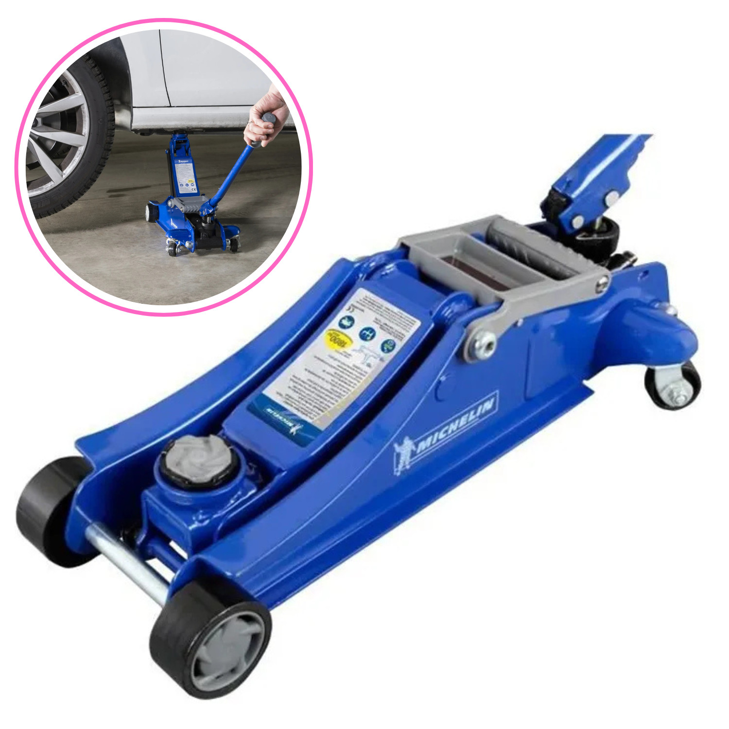 Cric hydraulique rouleur 1,8T ultra plat pour lever un véhicule bas sans abîmer le châssis