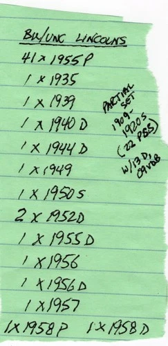 (15 UNC)1935-1958D ~ (41 BU RED)1955 P ~ (40 CIRC) 1955 P ~ (22 PCS) PARTIAL SET