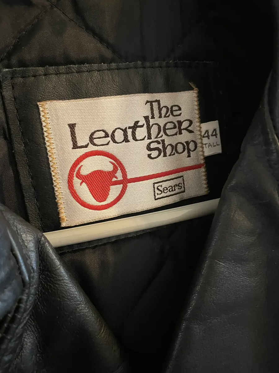 yy.i　The Leather Shop レザージャケット THE LEATHER SHOP vintage jacket SEARS 48 Regular Motorcycle Biker