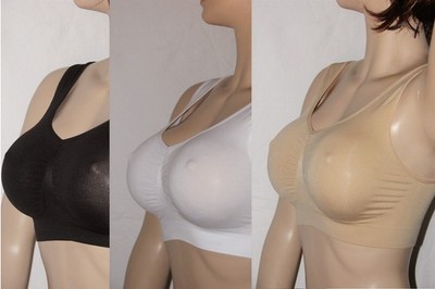 ComfortEase Seamless Microfiber Bras - Set of 3 - Black White Beige 