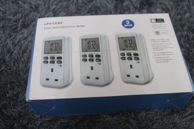 Unicom 3er Pack leicht ablesbare elektronische Zeitschaltuhr
