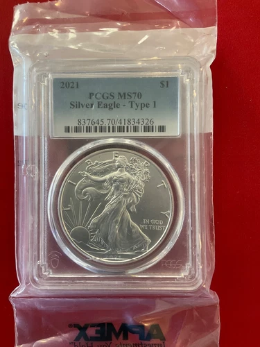 US $1 Silver American Eagle, 2021 Type 1 MS-70 PCGS