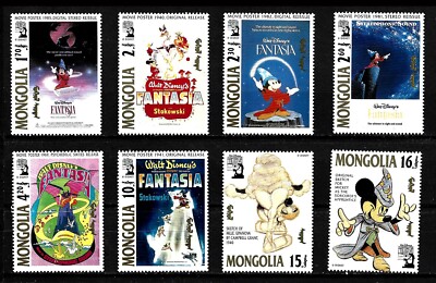 限定品ディズニー☆Authentic Postage Stanp MONGOLIA, SCOTT # 2025-2036, FULL SET MNH 1991 DISNEY