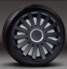 Wheel trims 15 inch Hub Caps to fit Fiat Punto,Stilo (Quantity 4)  + emblems 15"